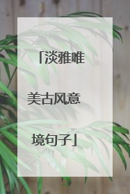 淡雅唯美古风意境句子