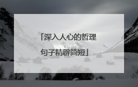 深入人心的哲理句子精辟简短