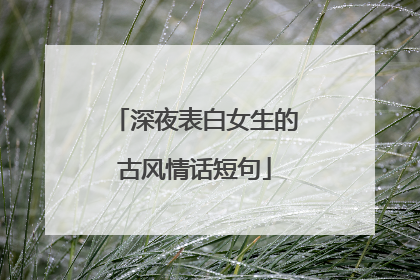 深夜表白女生的古风情话短句