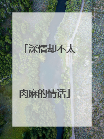 深情却不太肉麻的情话