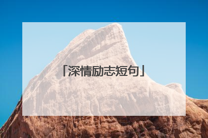 深情励志短句