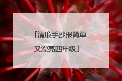 清廉手抄报简单又漂亮四年级