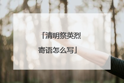 清明祭英烈寄语怎么写