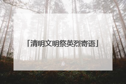 清明文明祭英烈寄语
