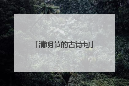 清明节的古诗句