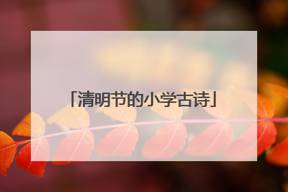 清明节的小学古诗