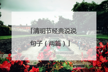 清明节经典说说句子(两篇)
