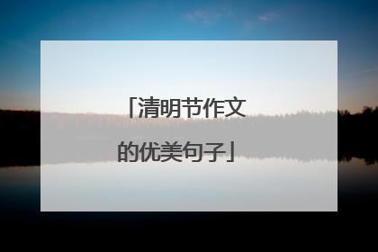 清明节作文的优美句子