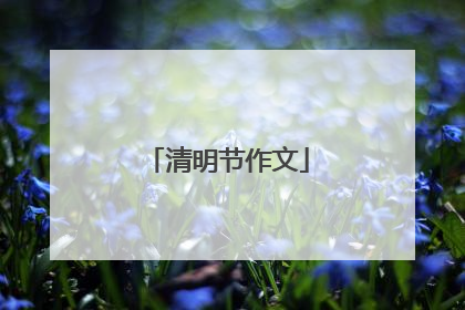 清明节作文