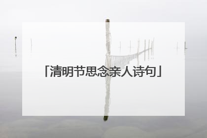 清明节思念亲人诗句