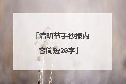 清明节手抄报内容简短20字