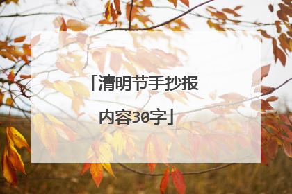 清明节手抄报内容30字