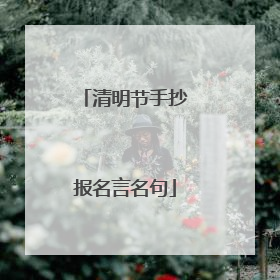 清明节手抄报名言名句