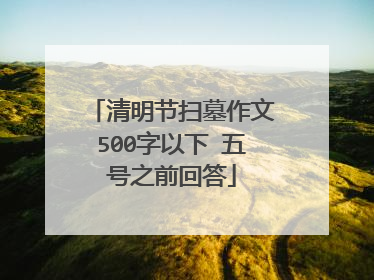 清明节扫墓作文500字以下 五号之前回答