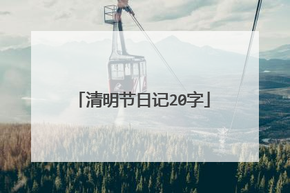 清明节日记20字