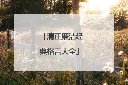 清正廉洁经典格言大全