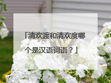 清欢渡和清欢度哪个是汉语词语?