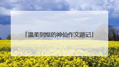 温柔到爆的神仙作文题记