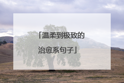 温柔到极致的治愈系句子