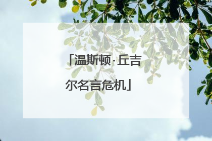 温斯顿·丘吉尔名言危机