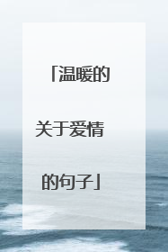 温暖的关于爱情的句子