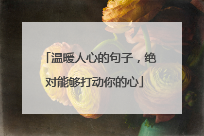 温暖人心的句子,绝对能够打动你的心