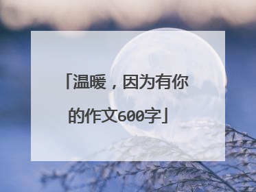 温暖,因为有你的作文600字