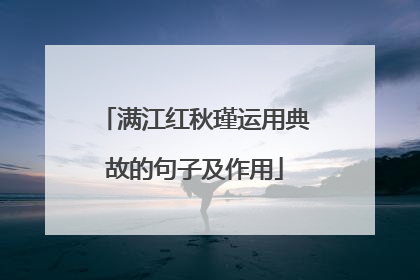 满江红秋瑾运用典故的句子及作用