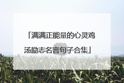 满满正能量的心灵鸡汤励志名言句子合集
