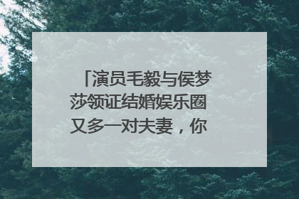 演员毛毅与侯梦莎领证结婚娱乐圈又多一对夫妻，你看好这一对吗？