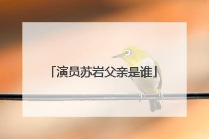 演员苏岩父亲是谁