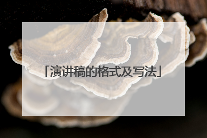 演讲稿的格式及写法
