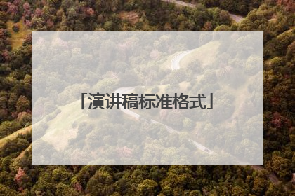 演讲稿标准格式