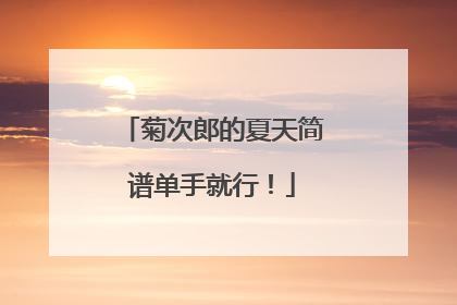 菊次郎的夏天简谱单手就行！