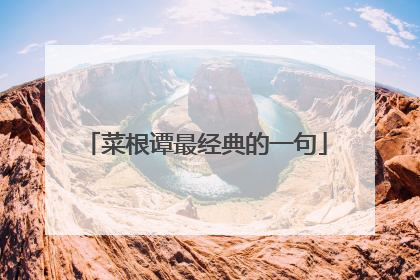 菜根谭最经典的一句