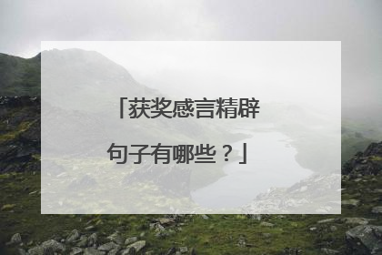 获奖感言精辟句子有哪些?