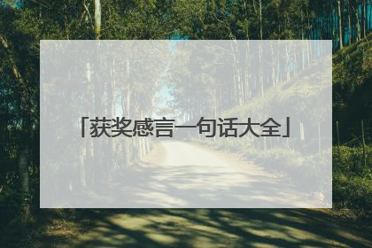 获奖感言一句话大全