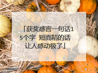 获奖感言一句话15个字 短而精的话让人感动极了