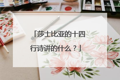 莎士比亚的十四行诗讲的什么？