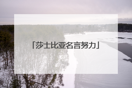 莎士比亚名言努力