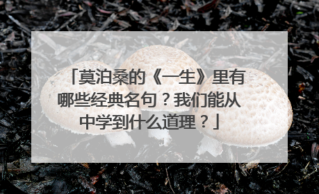 莫泊桑的《一生》里有哪些经典名句？我们能从中学到什么道理？