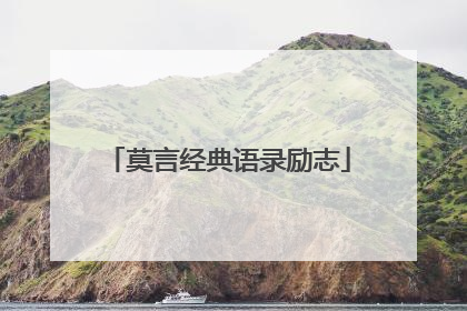 莫言经典语录励志