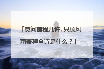 莫问前程几许,只顾风雨兼程全诗是什么?