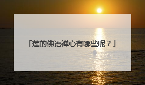 莲的佛语禅心有哪些呢?