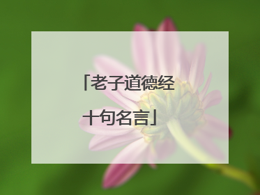 老子道德经十句名言