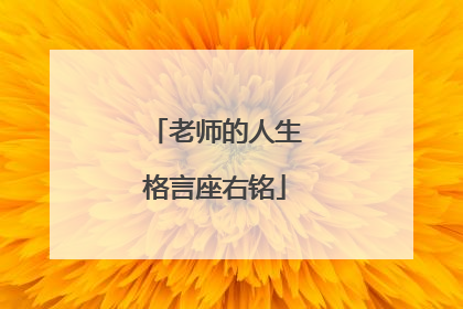 老师的人生格言座右铭