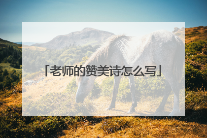 老师的赞美诗怎么写