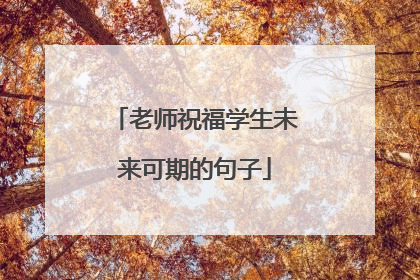 老师祝福学生未来可期的句子