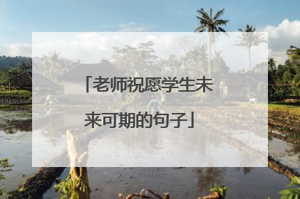 老师祝愿学生未来可期的句子