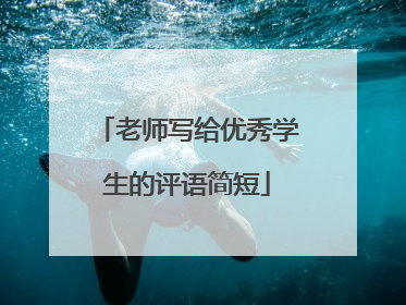老师写给优秀学生的评语简短